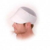 Cepure ar nagu, kokvilnas, mazgājama, baltā krāsā, iepakojumā 10 gab. Franz Mensch